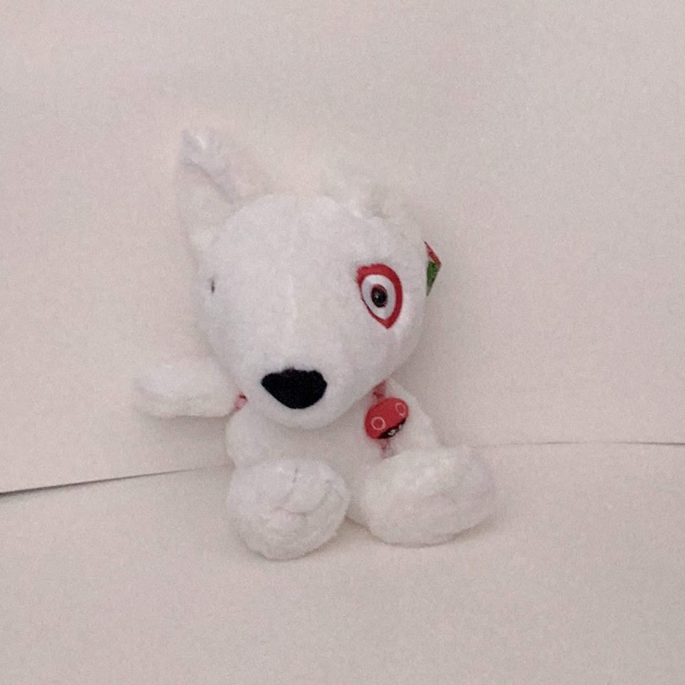 White Plush Dog Toy Target Bullseye
